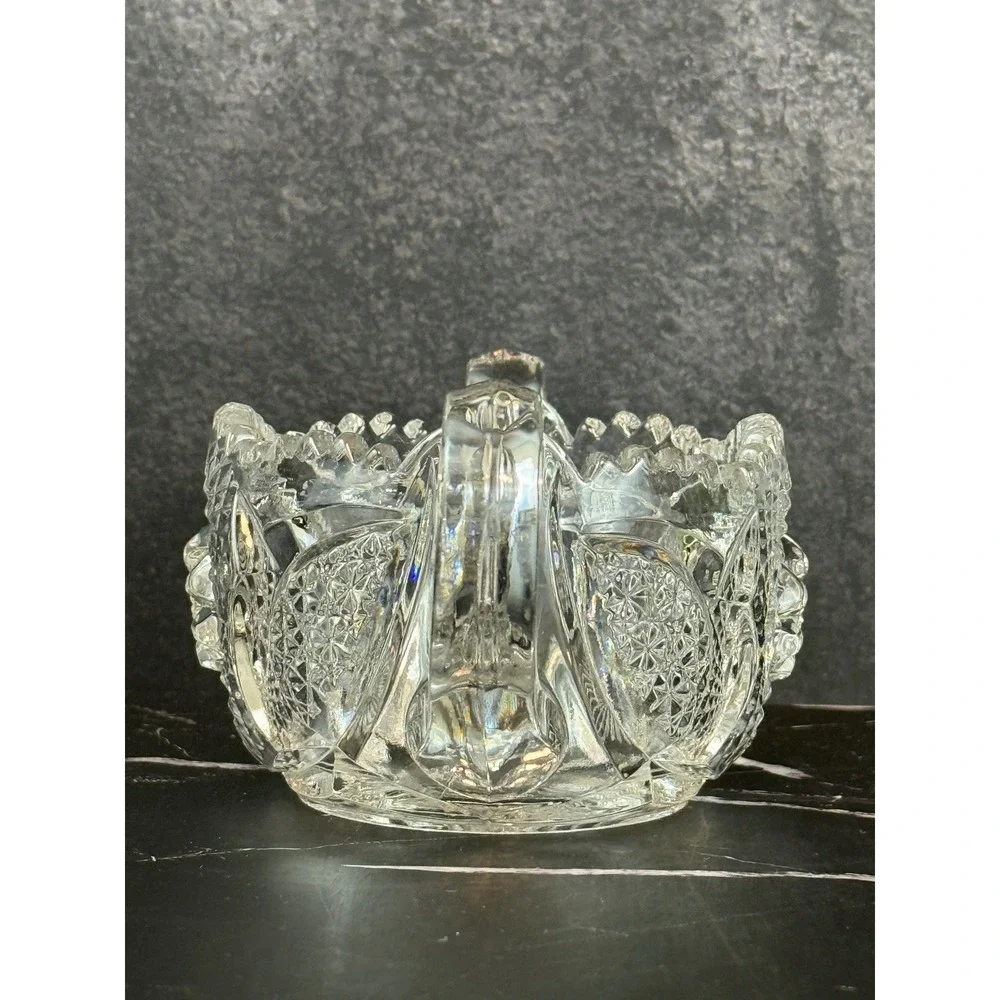 Vintage Marjorie by Cambridge Open‎ Sugar and Creamer Pressed Glass Star & Arch